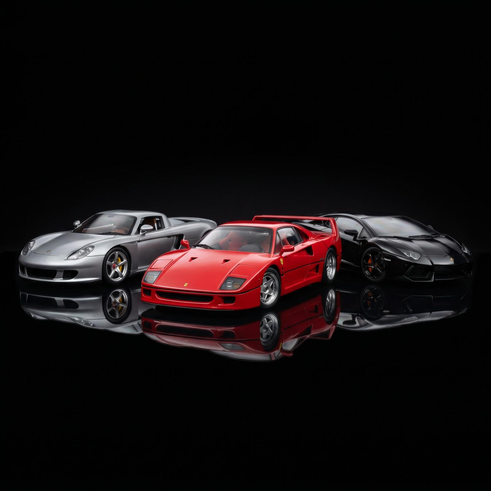 Nya diecast modellbilar — Porsche, Lamborghini och Ferrari skalmodeller