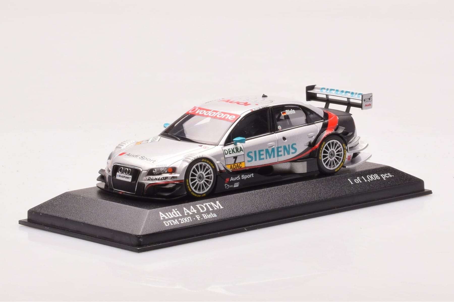 Audi A4 B7 DTM Team Audi Sport Abt #7 F. Biela DTM 2007 Minichamps 1:43 400071797 Metall — bild 2 av 4