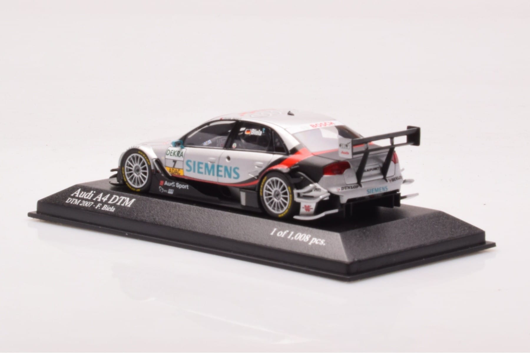 Audi A4 B7 DTM Team Audi Sport Abt #7 F. Biela DTM 2007 Minichamps 1:43 400071797 Metall — bild 3 av 4