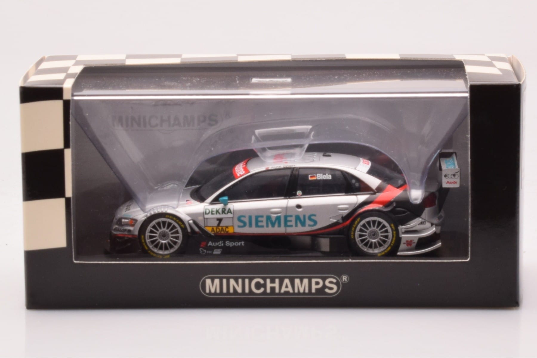 Audi A4 B7 DTM Team Audi Sport Abt #7 F. Biela DTM 2007 Minichamps 1:43 400071797 Metall — bild 4 av 4
