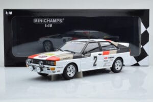 Audi Quattro Audi Sport #1 H. Mikkola / A. Hertz Winners International Swedish Rally 1981 Minichamps 1:18 155811102 Metall — bild 6 av 6