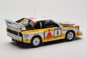 Audi Sport Quattro S1 E2 #4 S. Blomqvist / B. Cederberg Rally 1000 Lakes 1985 IXO 1:18 18RMC161A Metall — bild 2 av 6