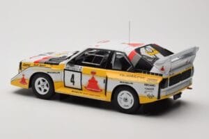 Audi Sport Quattro S1 E2 #4 S. Blomqvist / B. Cederberg Rally 1000 Lakes 1985 IXO 1:18 18RMC161A Metall — bild 5 av 6