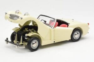 Austin-Healey Sprite Mk I Open Old English Vit Kyosho 1:18 08953EW Metall — bild 2 av 8