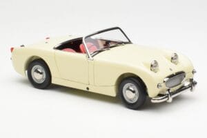 Austin-Healey Sprite Mk I Open Old English Vit Kyosho 1:18 08953EW Metall — bild 6 av 8