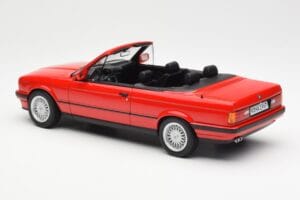 BMW 318i E30 Cabriolet Röd Norev 1:18 183210 Metall — bild 5 av 6