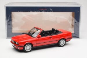 BMW 318i E30 Cabriolet Röd Norev 1:18 183210 Metall — bild 6 av 6