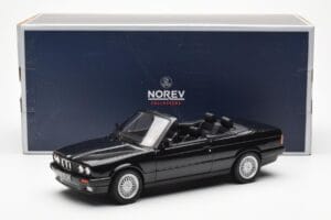BMW 325i E30 Cabriolet Svart Metallic Norev 1:18 183211 Metall — bild 6 av 6
