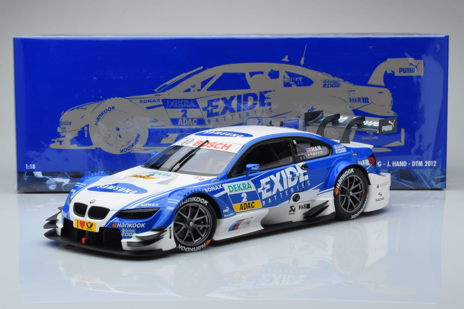 BMW M3 #2 BMW Team RMG A.J. Hand DTM 2012 Minichamps 1:18 100122202 Metall — bild 8 av 8