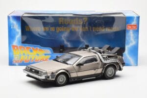 DeLorean DMC-12 Time Machine Back to the Future Silver Sun Star 1:18 2711 Metall — bild 2 av 8
