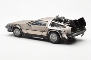 DeLorean DMC-12 Time Machine Back to the Future Silver Sun Star 1:18 2711 Metall — bild 4 av 8