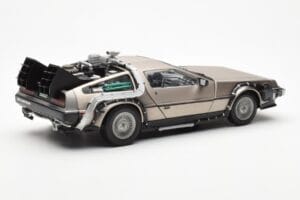 DeLorean DMC-12 Time Machine Back to the Future Silver Sun Star 1:18 2711 Metall — bild 5 av 8