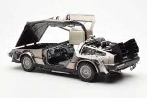 DeLorean DMC-12 Time Machine Back to the Future Silver Sun Star 1:18 2711 Metall — bild 7 av 8