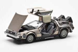 DeLorean DMC-12 Time Machine Back to the Future Silver Sun Star 1:18 2711 Metall — bild 8 av 8