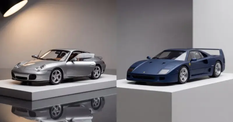 Diecast modellbil vs resin – komplett materialguide