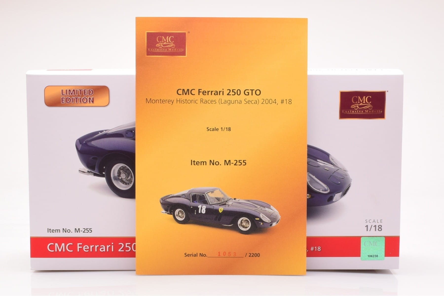 Ferrari 250 GTO Monterey Historic Races Laguna Seca 2004 CMC 1:18 M-255 Metall — bild 6 av 7