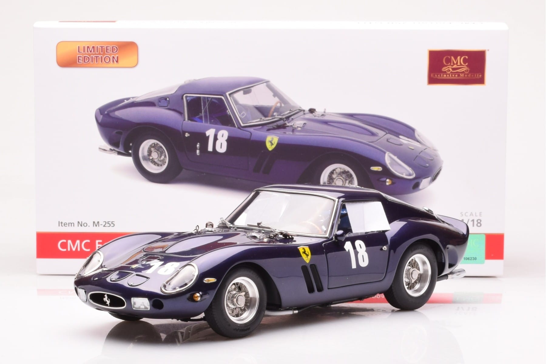 Ferrari 250 GTO Monterey Historic Races Laguna Seca 2004 CMC 1:18 M-255 Metall — bild 7 av 7