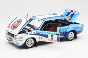 Fiat 131 Abarth #5 Team Fiat Works Rally Portugal 1980 Kyosho 1:18 08376A Metall — bild 2 av 8