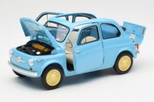 Fiat Nuova 500 Celeste Blå Kyosho 1:18 08966LB Metall — bild 2 av 8