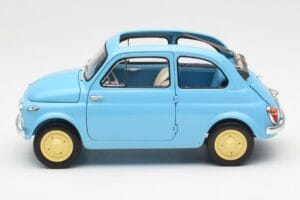 Fiat Nuova 500 Celeste Blå Kyosho 1:18 08966LB Metall — bild 4 av 8