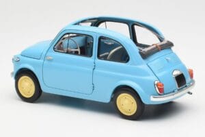 Fiat Nuova 500 Celeste Blå Kyosho 1:18 08966LB Metall — bild 7 av 8