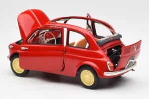 Fiat Nuova 500 Coral Röd Kyosho 1:18 08966R Metall — bild 5 av 8