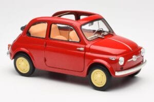 Fiat Nuova 500 Coral Röd Kyosho 1:18 08966R Metall — bild 6 av 8