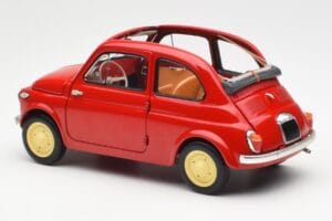 Fiat Nuova 500 Coral Röd Kyosho 1:18 08966R Metall — bild 7 av 8