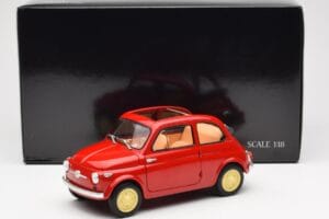 Fiat Nuova 500 Coral Röd Kyosho 1:18 08966R Metall — bild 8 av 8