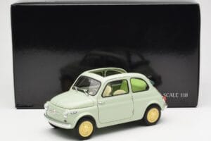 Fiat Nuova 500 Clear Grön Kyosho 1:18 08966LG Metall — bild 8 av 8