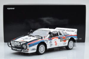 Lancia 037 Martini #8 A. Bettega / M. Perissinot Safari Rally 1985 Kyosho 1:18 08306J Metall — bild 8 av 8