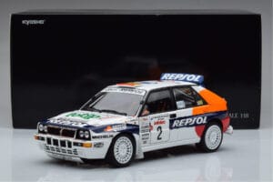 Lancia Delta HF Integrale Evoluzione #2 C. Sainz / L. Moya Tour de Corse 1993 Kyosho 1:18 08348J Metall — bild 9 av 9