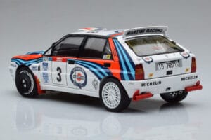 Lancia Delta HF Integrale Evoluzione #3 D. Auriol / B. Occelli Tour de Corse 1992 Kyosho 1:18 08348H Metall — bild 6 av 9