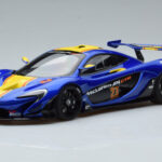 McLaren P1 GTR Blå Med Gula Ränder AUTOart 1:18