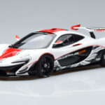 McLaren P1 GTR Högglans Vit Med Röda Ränder AUTOart 1:18