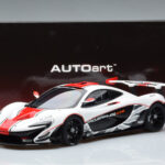 McLaren P1 GTR Högglans Vit Med Röda Ränder AUTOart 1:18 - image 7 of 7