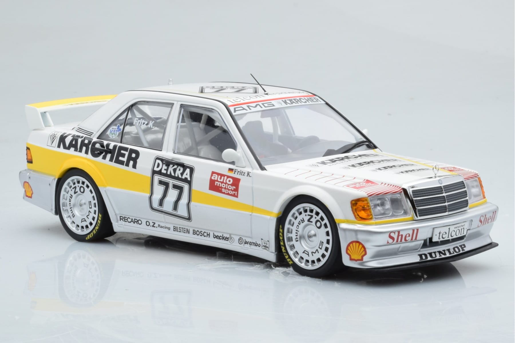 Mercedes 190E 2.5-16 W201 EVO 1 Karcher #77 F. Kreutzpointer Team AMG-Mercedes DTM 1990 Minichamps 1:18 155903677 Metall — bild 4 av 6