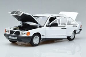 Mercedes 190 E W201 Vit Norev 1:18 183820 Metall — bild 2 av 7