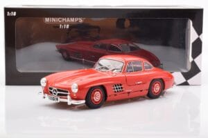 Mercedes 300 SL W198 Gullwing Röd Minichamps 1:18 110037211 Metall — bild 8 av 8