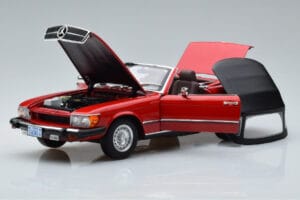 Mercedes 450 SL R107 US Version Röd Norev 1:18 183729 Metall — bild 2 av 8