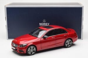 Mercedes C-Class W205 Röd Metallic Asia Exclusive Norev 1:18 183835 Metall — bild 8 av 8