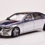Mercedes Maybach S680 W223 Nautical Blå Cirrus Silver Almost Real 1:18