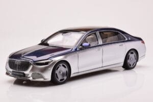 Mercedes Maybach S680 W223 Nautical Blå Cirrus Silver Almost Real 1:18 820125