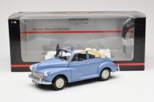 Morris Minor Cabriolet Blå Minichamps 1:18 150137030 Metall — bild 8 av 8