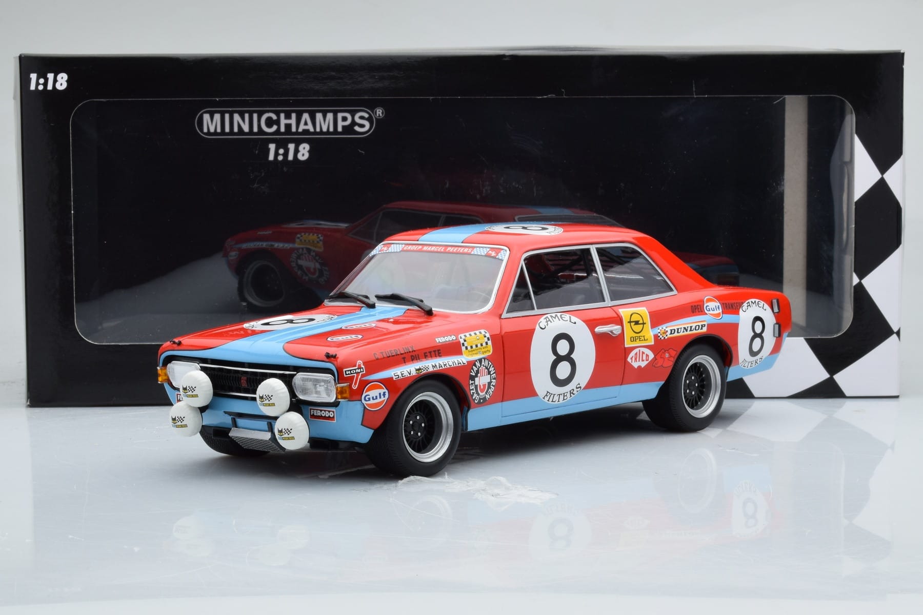 Opel Commodore A Steinmetz #8 Tuerlinx / T. Pilette 24 Hours of Spa 1972 Minichamps 1:18 155724608 Metall — bild 6 av 6