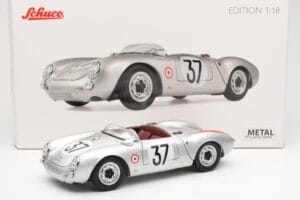 Porsche 550 RS Spyder #37 H. Polensky / R. von Frankenberg 24 Hours of Le Mans 1955 Schuco 1:18 450033400 Metall — bild 8 av 8