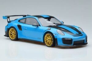 Porsche 911 991.2 GT3 RS Weissach Package Miami Blå Guldfälgar Minichamps 1:18 153068310 Metall — bild 4 av 6