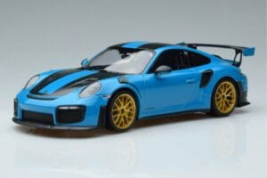 Porsche 911 991.2 GT3 RS Weissach Package Miami Blå Guldfälgar Minichamps 1:18 153068310 Metall