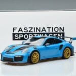 Porsche 911 991.2 GT3 RS Weissach Package Miami Blå Guldfälgar Minichamps 1:18 153068310 Metall - image 6 of 6