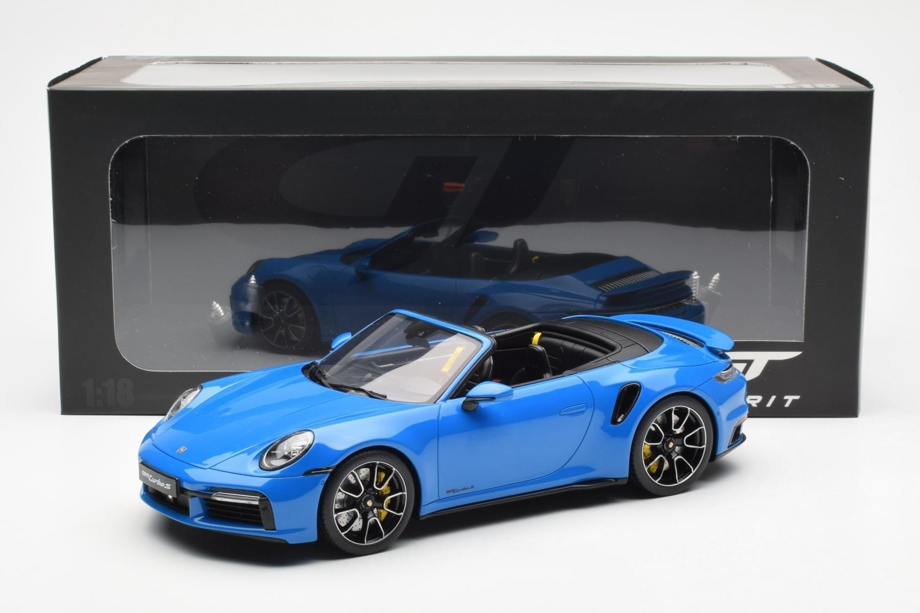 Porsche 911 992 Turbo S Shark Blå GT Spirit 1:18 GT441 Resin — bild 6 av 6